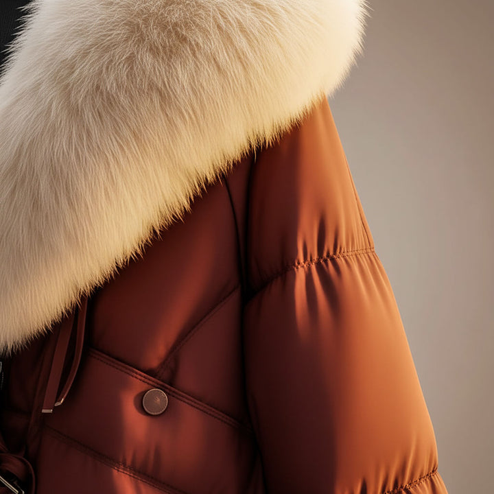 Elegant Quilted Women's Coat with Statement Collar