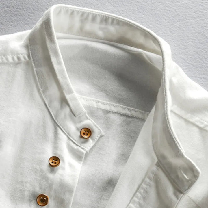 Wrinkle-Free Elegant Men's Button-Front Shirt for Business and Casual Wear