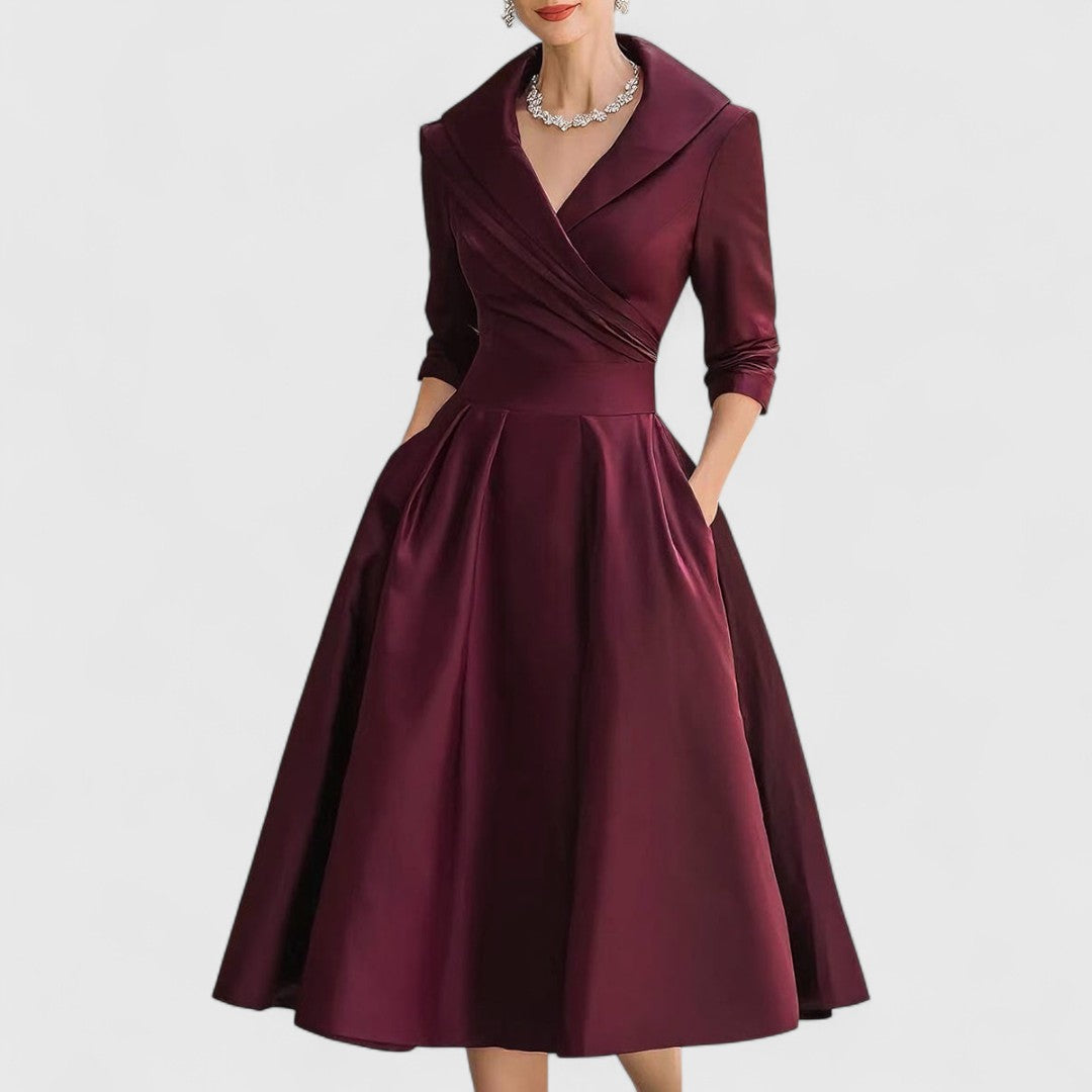 Women's Elegant Midi Dress with Subtle Shimmer