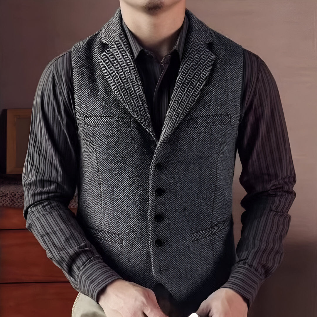 Classic Men's Wool Vest - Elegant Slim Fit Suit Vest