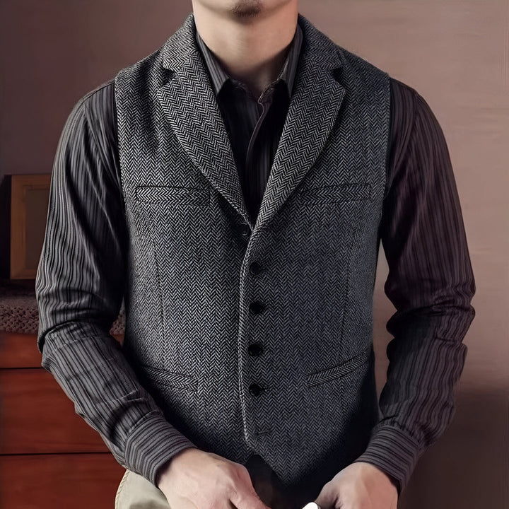 Classic Men's Wool Vest - Elegant Slim Fit Suit Vest