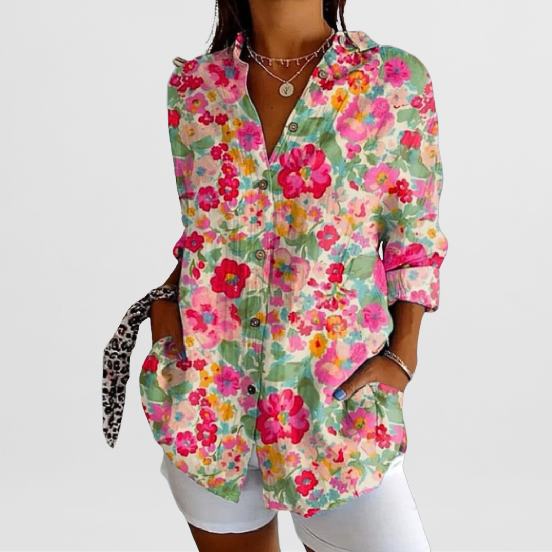 Elegant Women's Business Blouse in Premium Cotton - Lightweight and Breathable