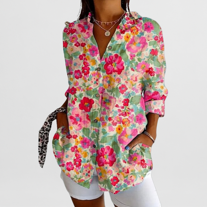 Elegant Women's Business Blouse in Premium Cotton - Lightweight and Breathable