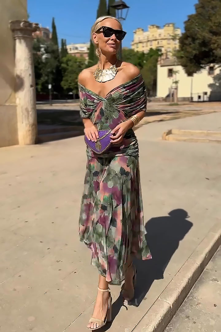 Elegant Women Maxi Wedding Guest Dress