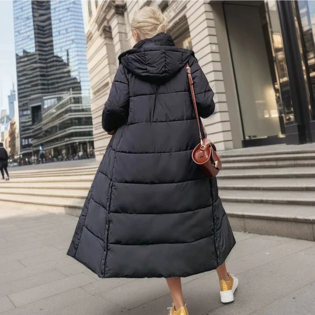 Elegant Women's Winter Coat in Wool-Polyester Blend - Warm and Timeless