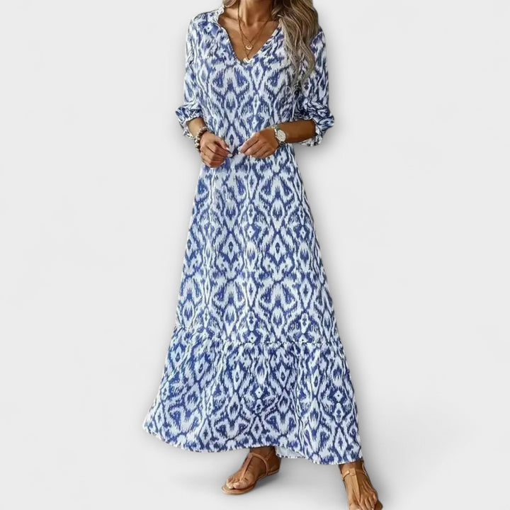 Elegant Women's Maxi Dress with Flowing Silhouette - Summer Dress