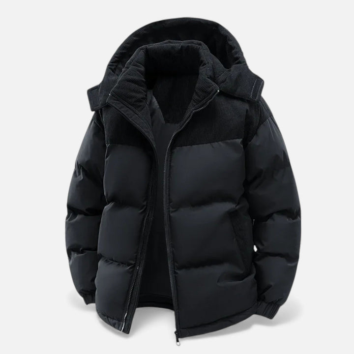 Lined Warm Men's Winter Jacket with Removable Hood