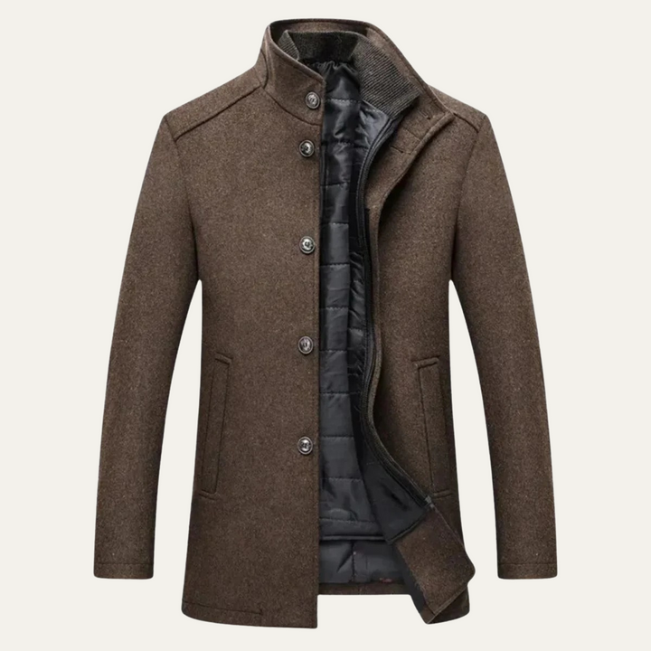 Classic Wool Blend Men's Trench Coat