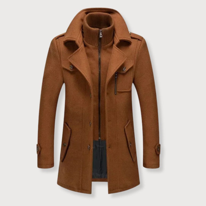 Elegant Men's Wool Coat for Fall & Winter