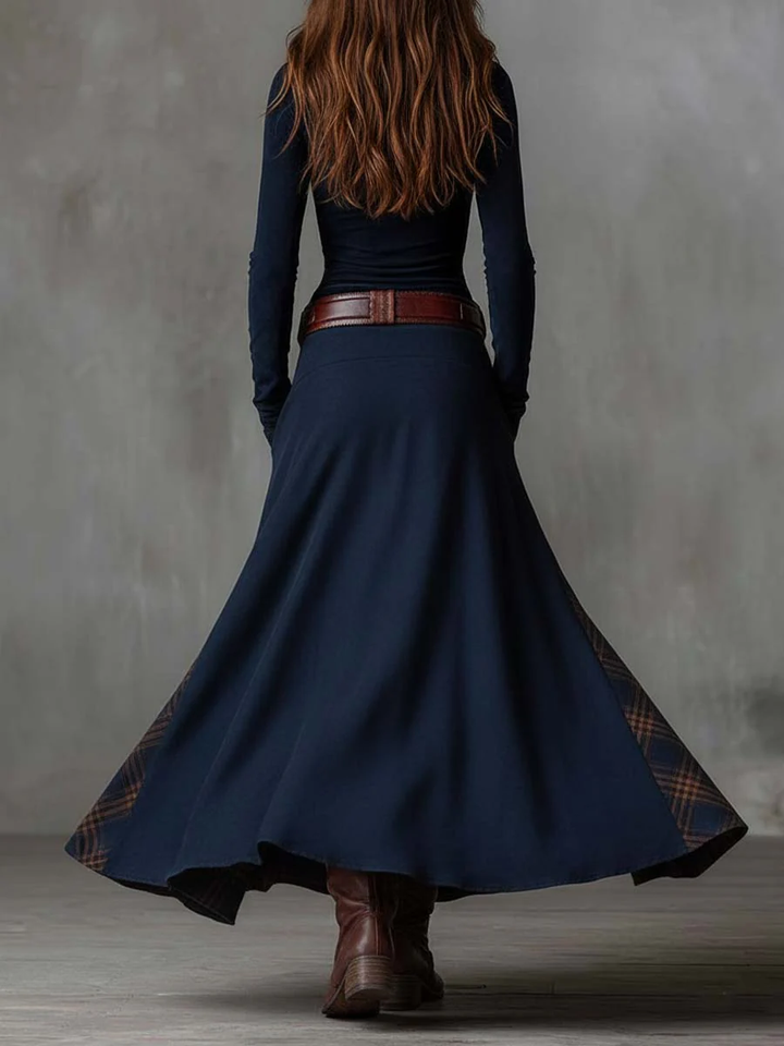 Elegant Buttoned Suede Women's Dress