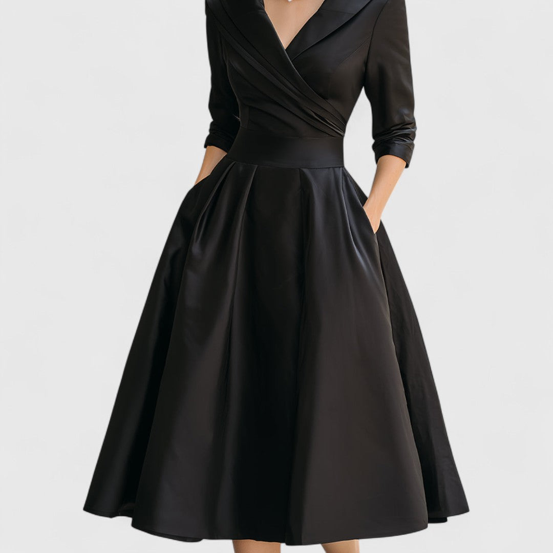Women's Elegant Midi Dress with Subtle Shimmer