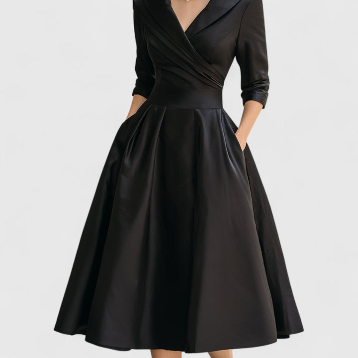 Women's Elegant Midi Dress with Subtle Shimmer