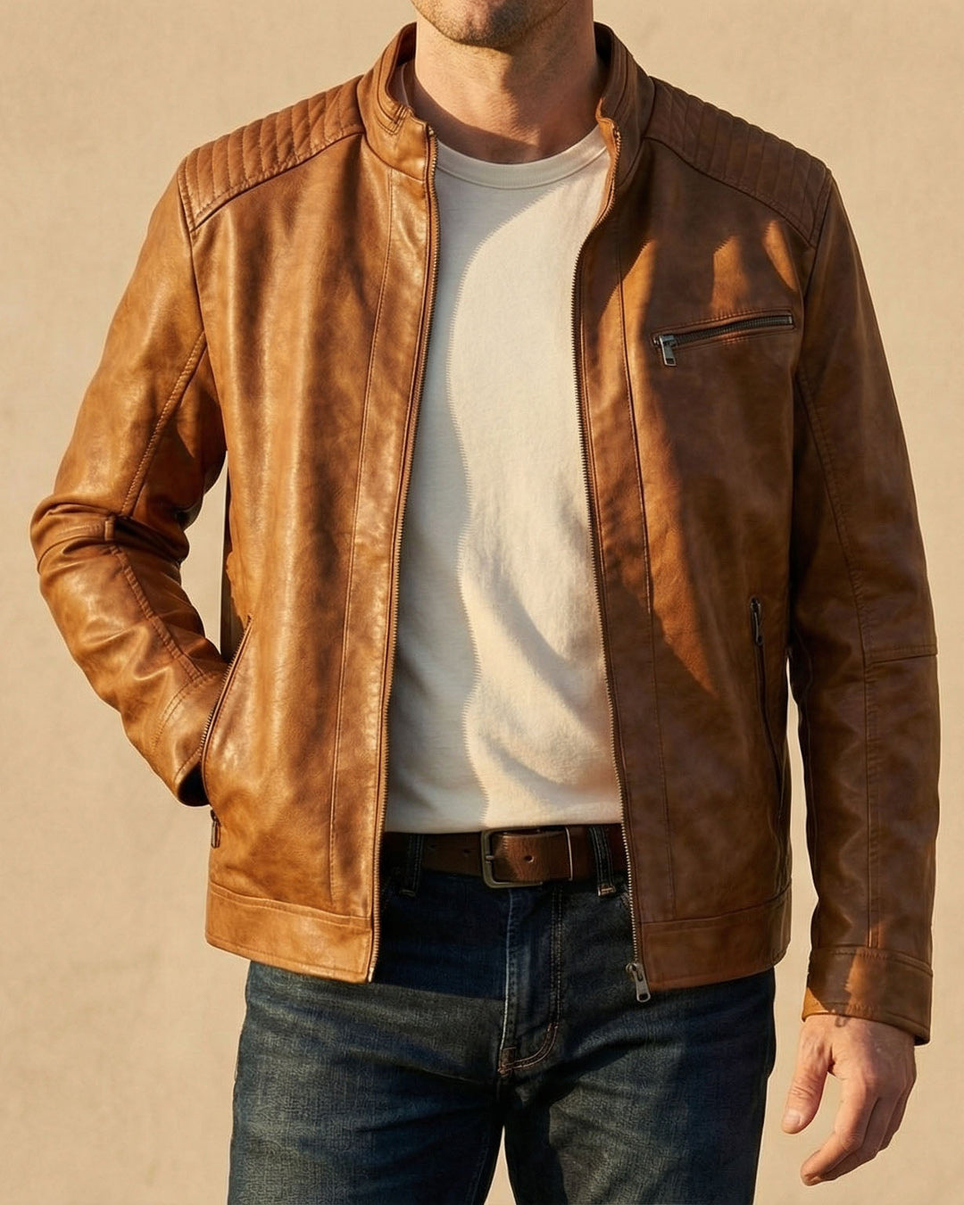 Classic Stylish Men's Leather Jacket