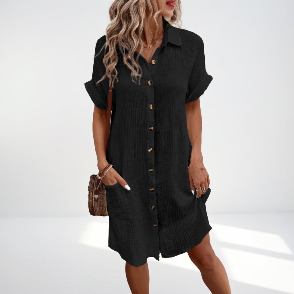 Chic Effortless Women Shirt Dress