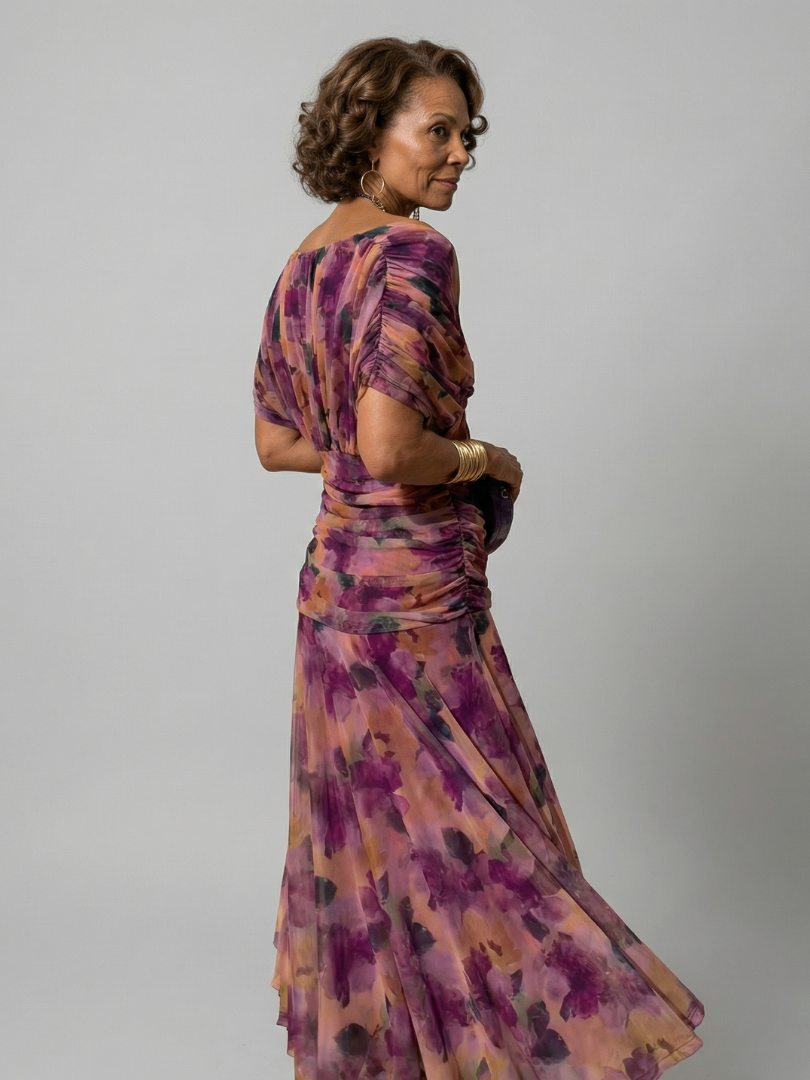 Elegant Lightweight Women's Off-Shoulder Flow Midi Dress