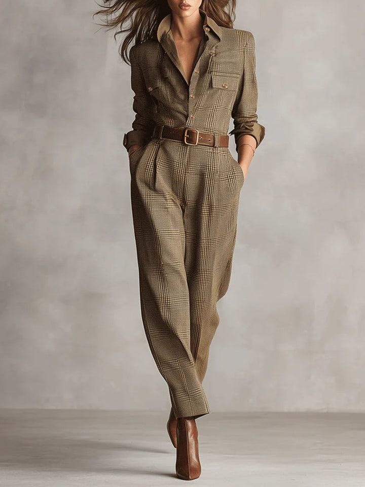 Elegant Checkered Women Jumpsuit