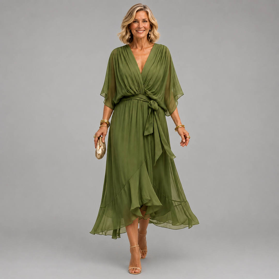 Elegant Lightweight Women's V-Neck Dress
