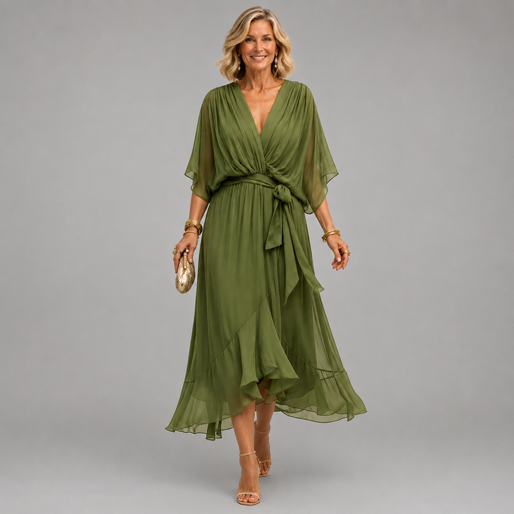 Elegant Lightweight Women's V-Neck Dress