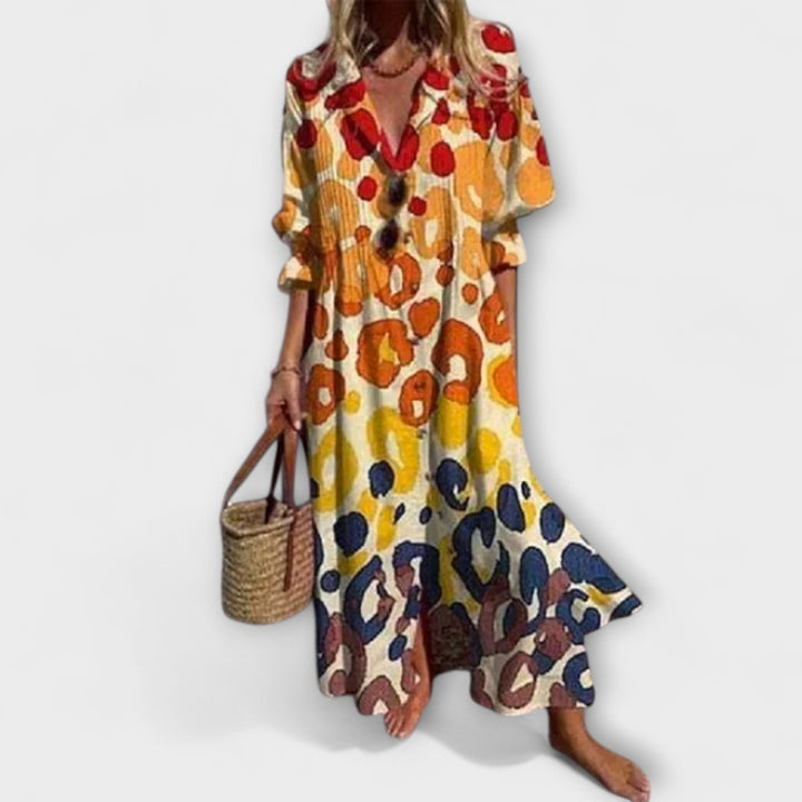 Flattering Women's Maxi Dress with Tummy Coverage - Flowy Fit