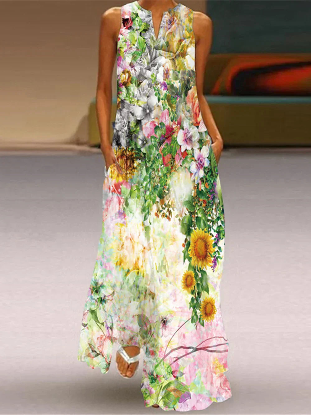 Elegant Butterfly Floral Women's A-Line Dress