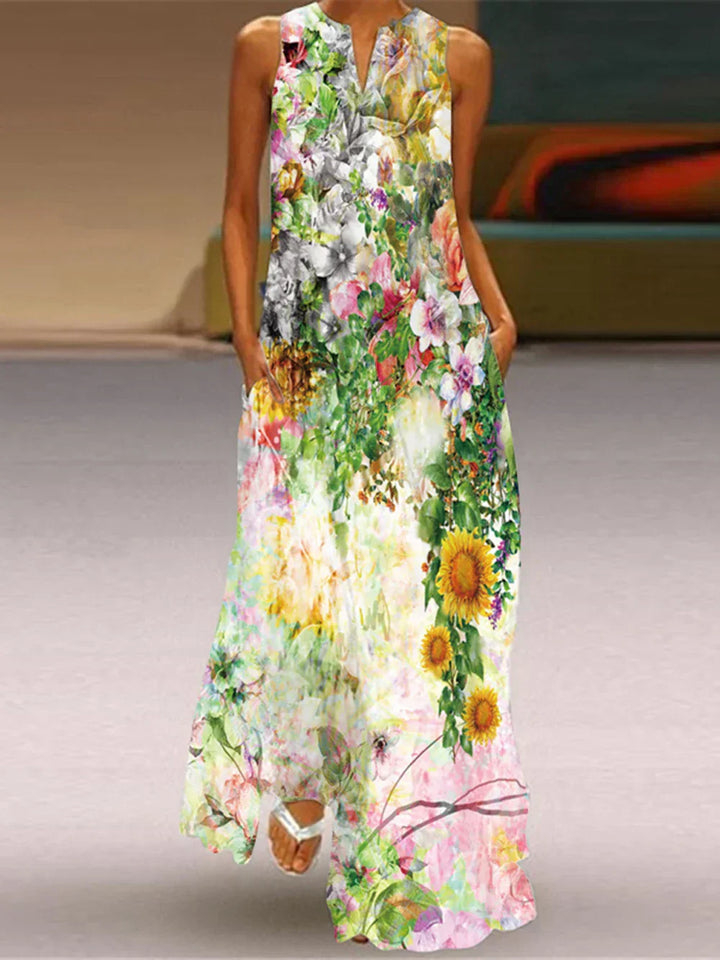 Elegant Butterfly Floral Women's A-Line Dress