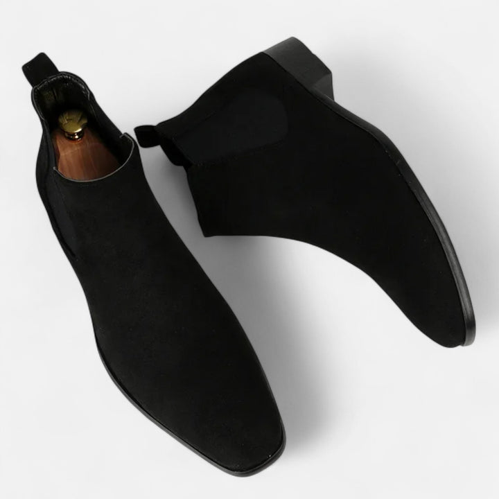 Men's Elegant Suede Chelsea Boots with Square Toe
