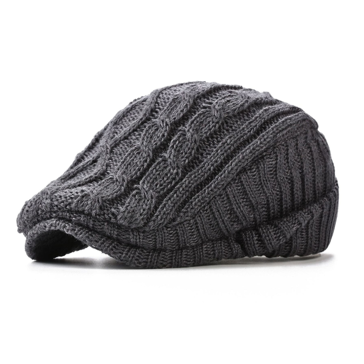 Warm Men's Knit Beanie with Fleece Lining - Soft Winter Hat with Ear Coverage