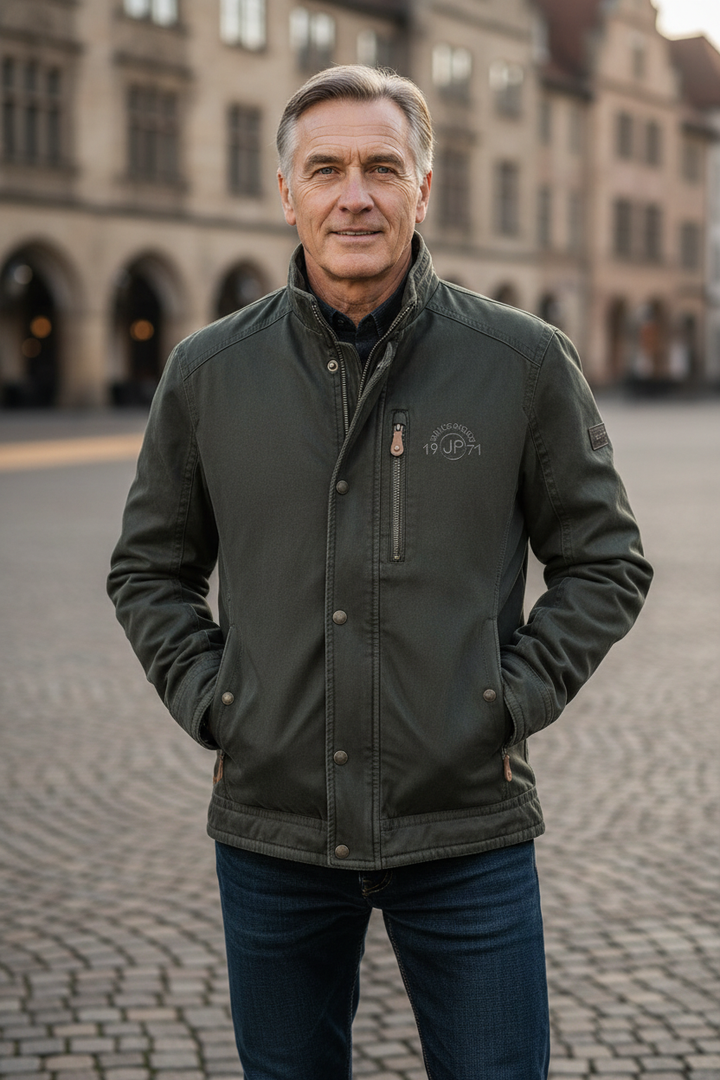 Elegant Cotton Bomber Jacket Men's