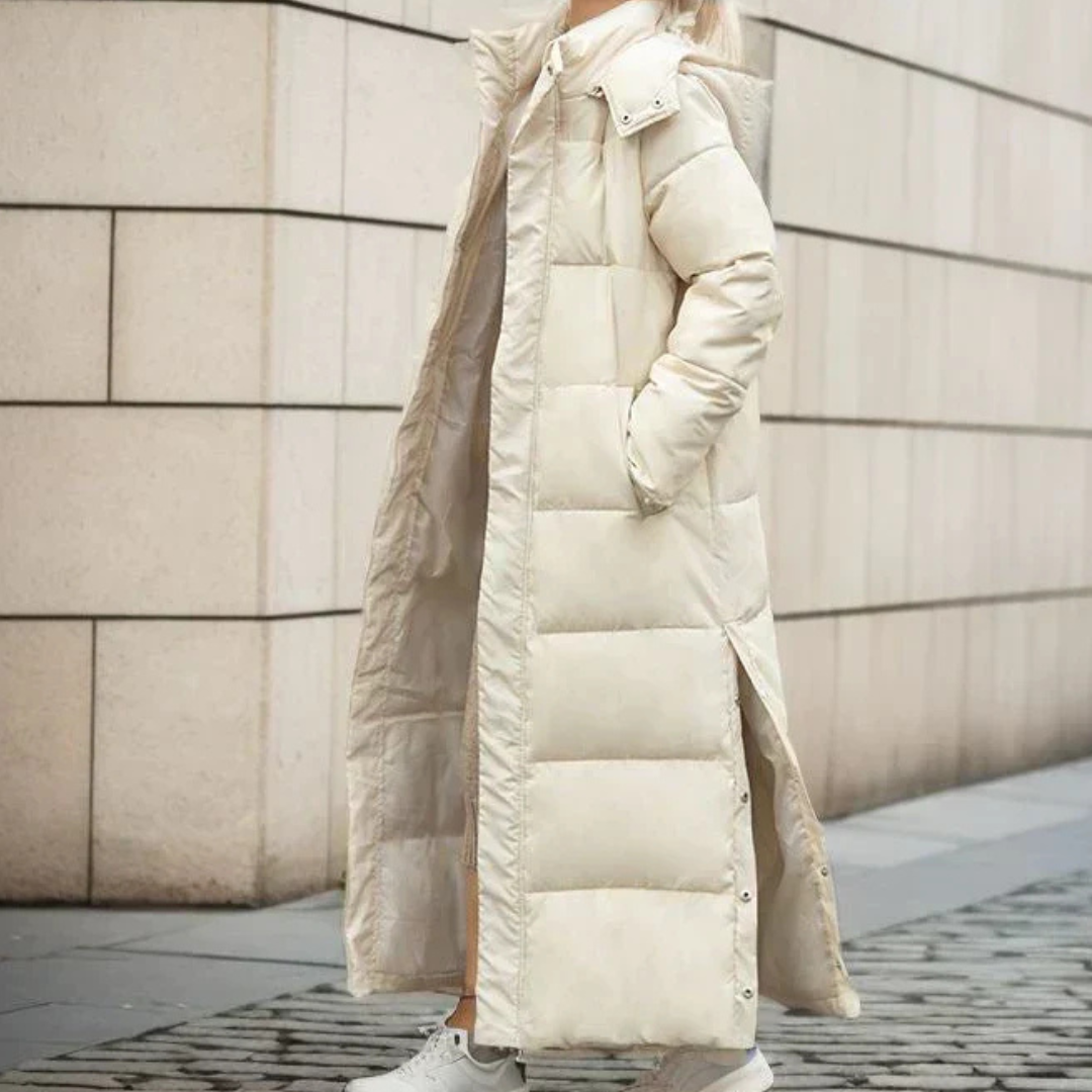 Elegant Women's Winter Coat in Wool-Polyester Blend - Warm and Timeless