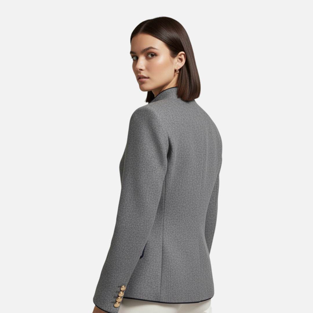Elegant Double-Breasted Women's Wool Blazer