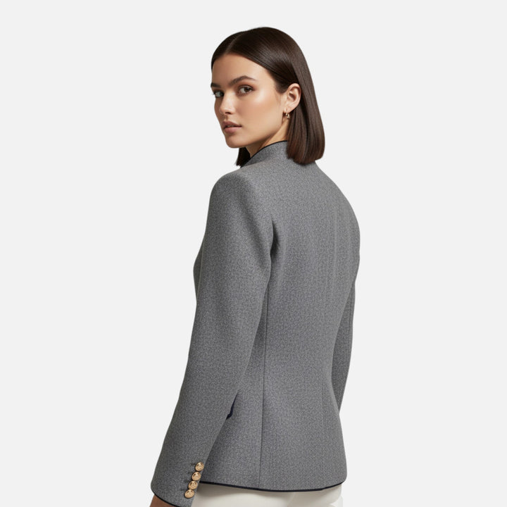 Elegant Double-Breasted Women's Wool Blazer