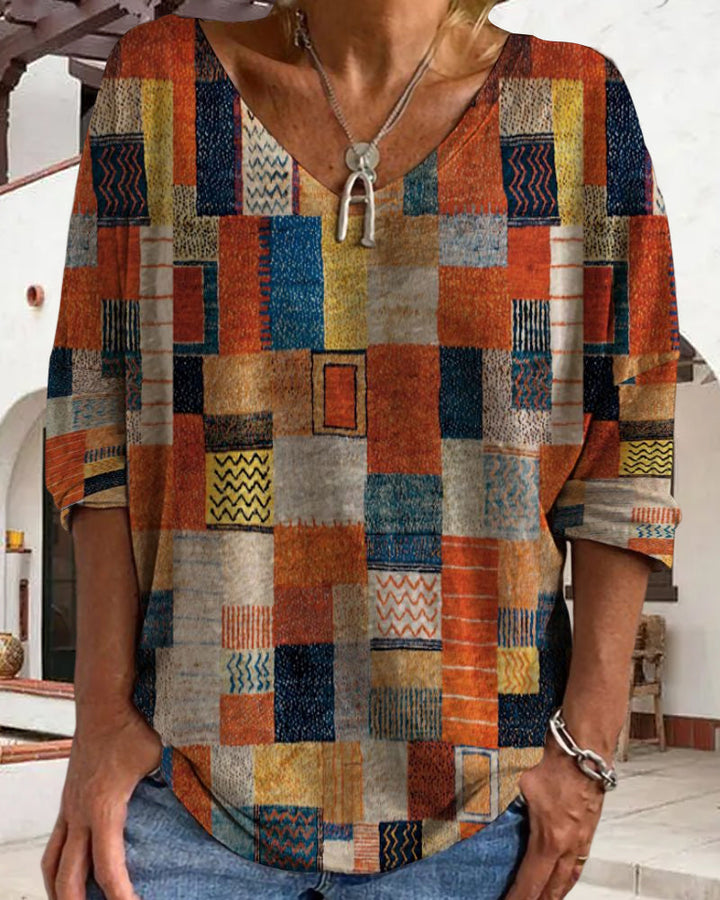Women's Plaid Top with Loose Fit - Breathable and Versatile