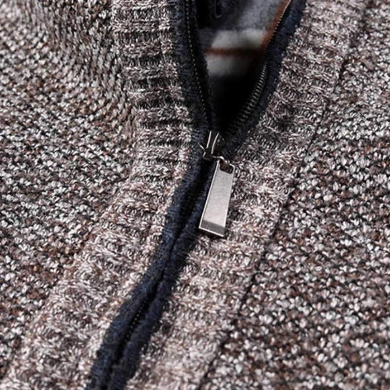 Classic Zip-Up Cardigan for Men