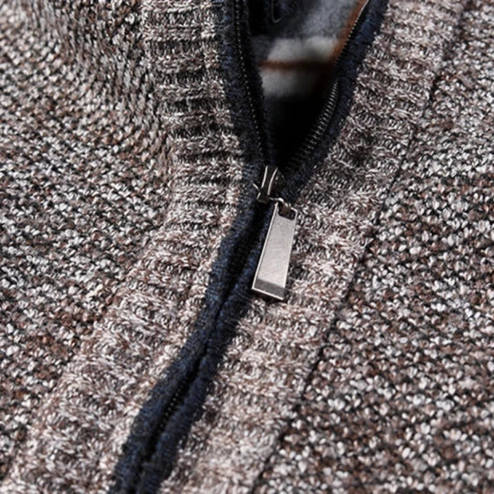 Classic Zip-Up Cardigan for Men