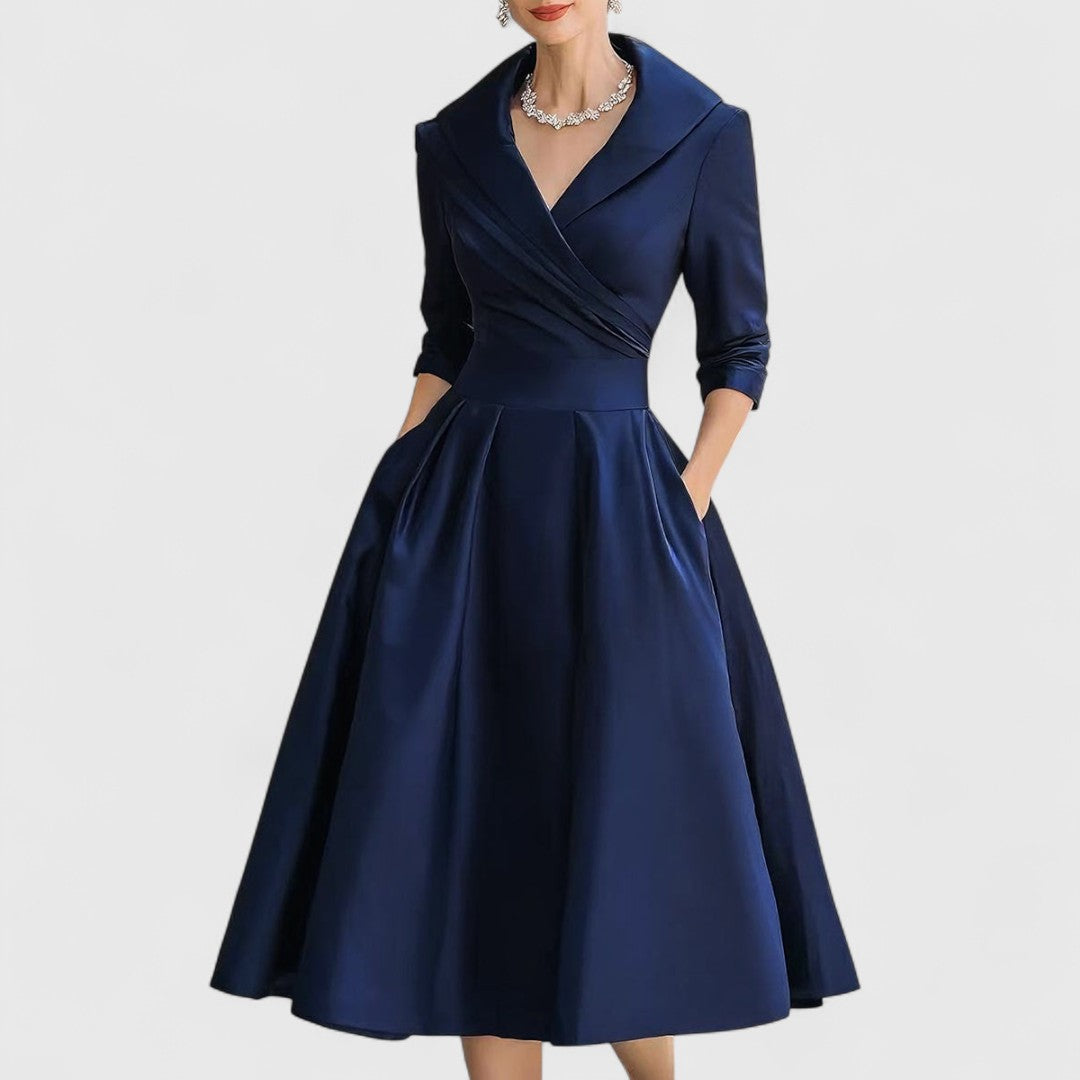Women's Elegant Midi Dress with Subtle Shimmer