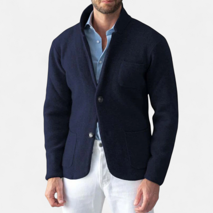 Retro Men's Wool Stand Collar Jacket