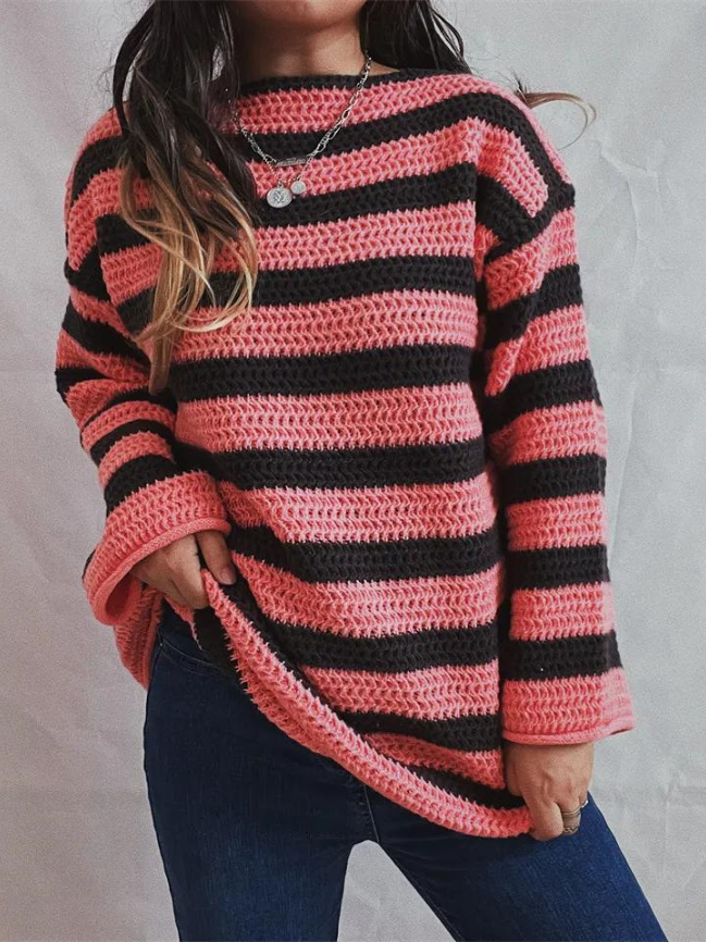 Women's Cozy Soft Knit Pullover Sweater with Relaxed Fit