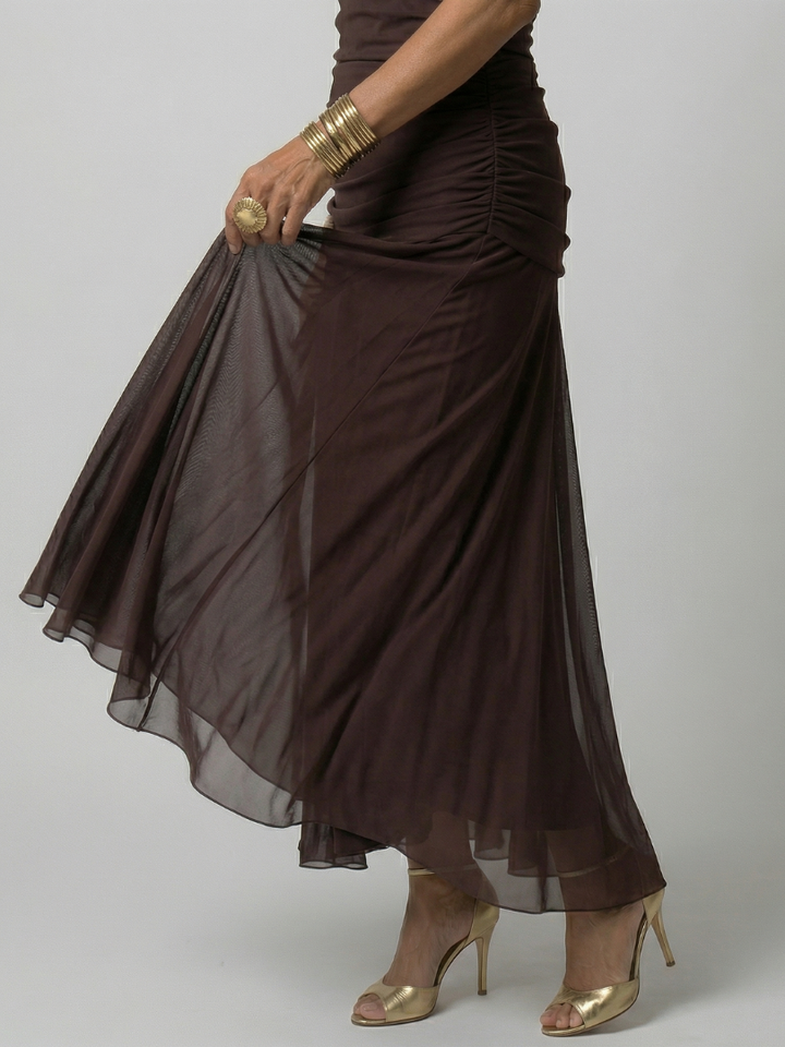 Elegant Lightweight Women's Off-Shoulder Flow Midi Dress