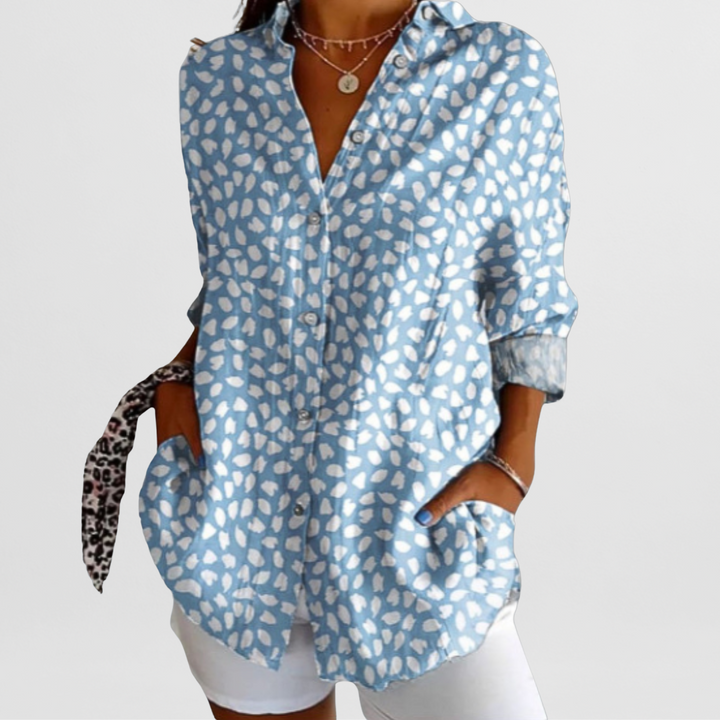 Elegant Women's Business Blouse in Premium Cotton - Lightweight and Breathable