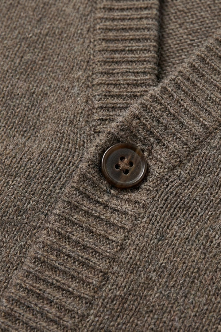 Classic V-Neck Men's Knit Vest with Button Front