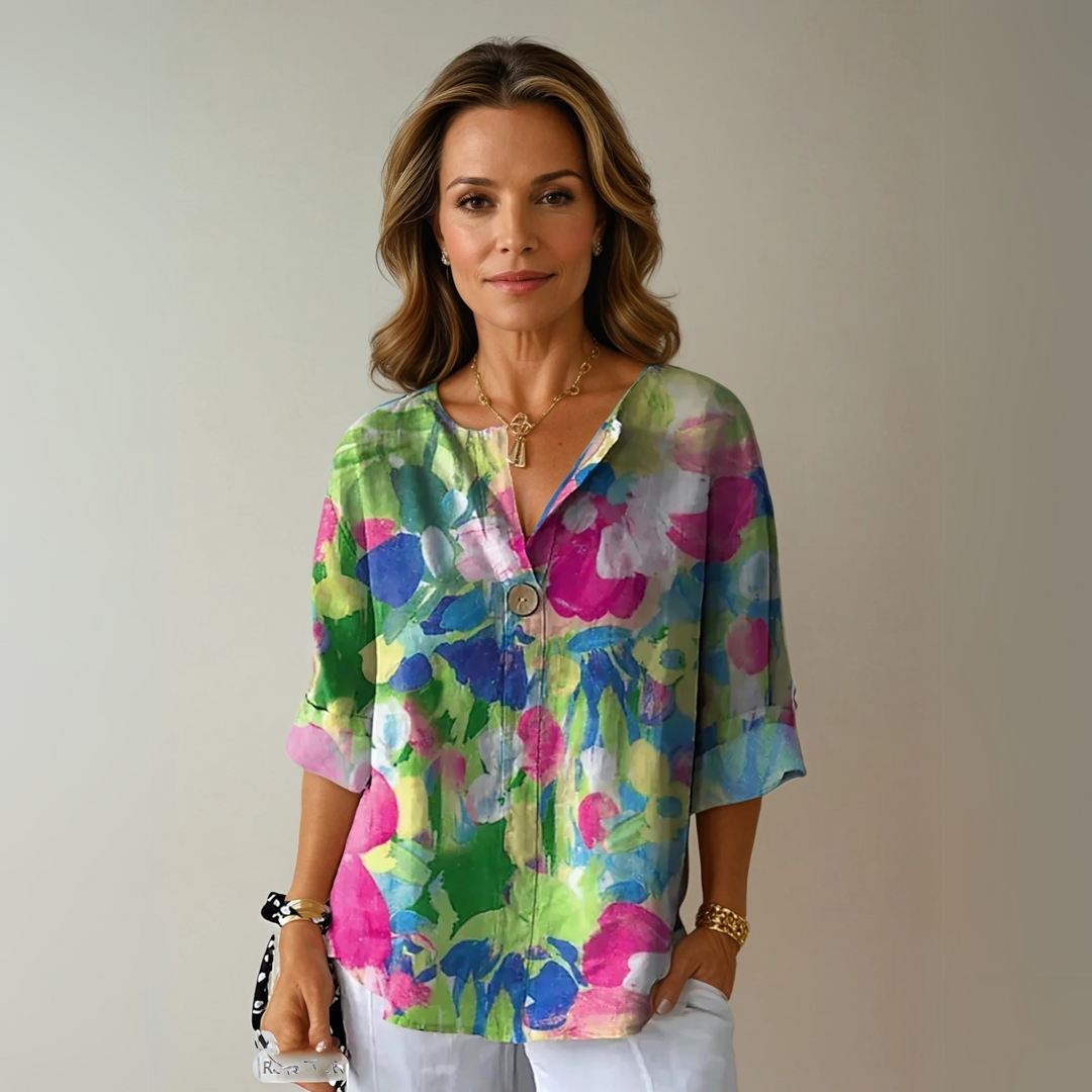 Elegant Floral Print Women's Blouse