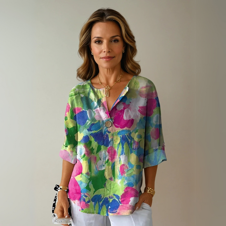 Elegant Floral Print Women's Blouse