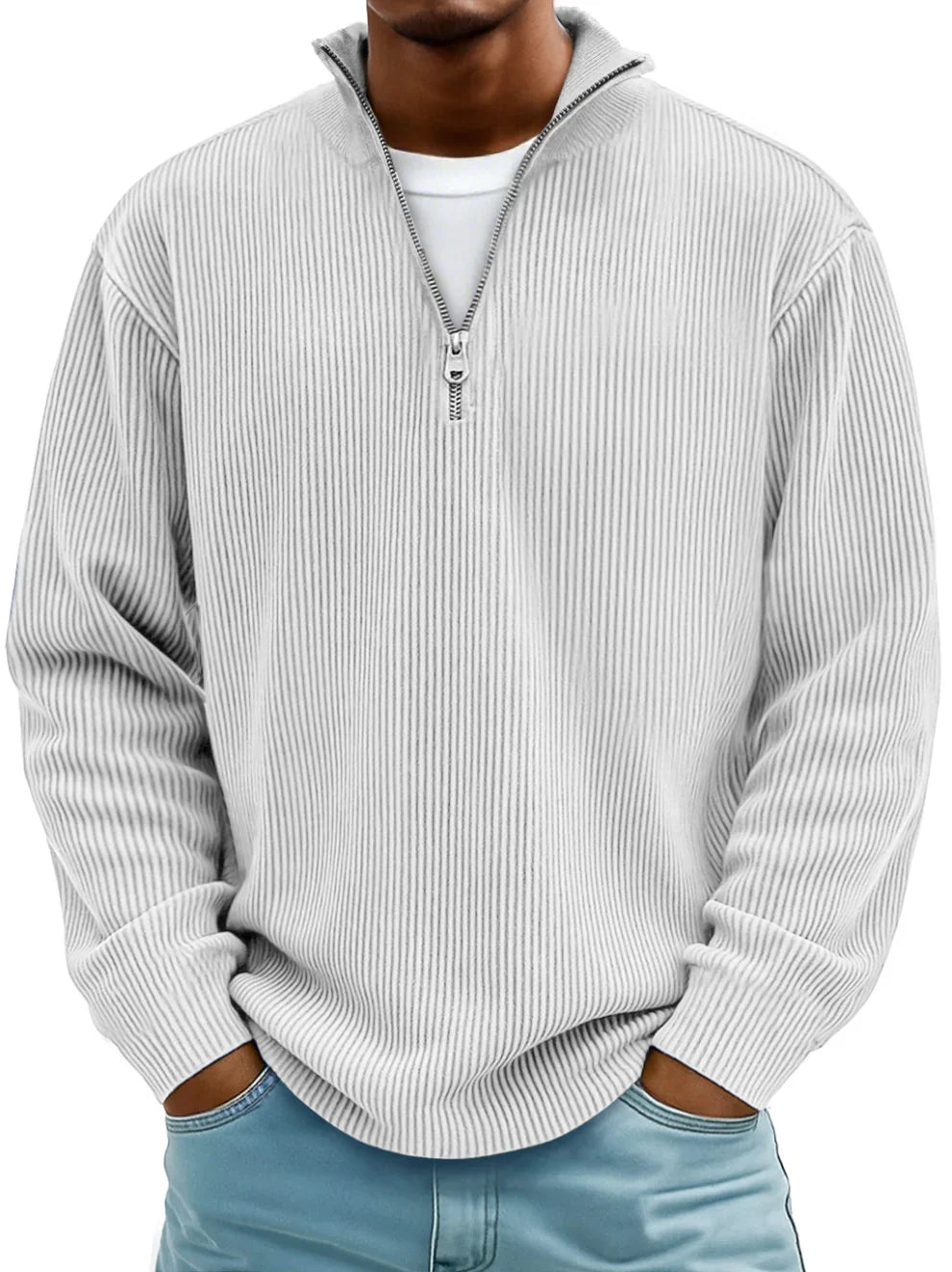 Trendy Half-Zip Knit Sweater for Men
