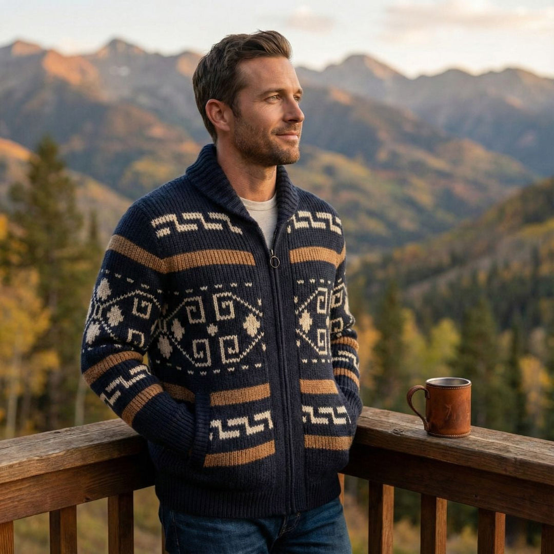Classic Warm Men's Shawl Collar Knit Cardigan