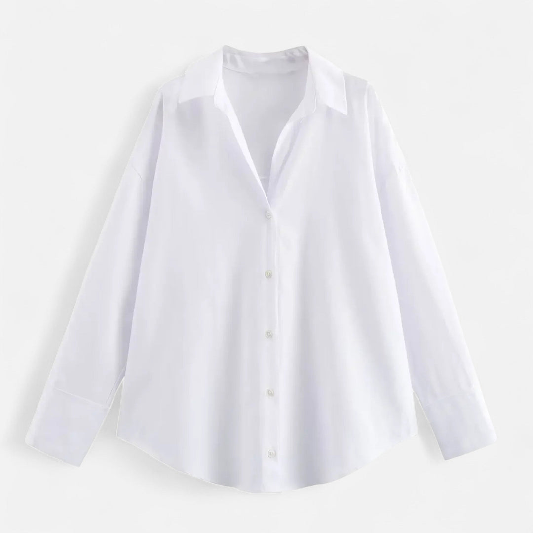 Elegant Classic Women's Long Sleeve Lapel Blouse