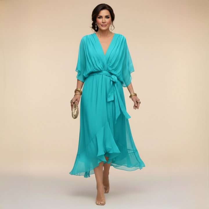 Elegant Lightweight Women's V-Neck Dress