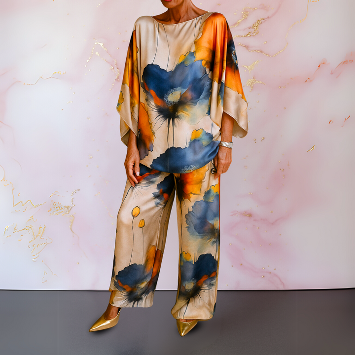Elegant Satin Two-Piece Set for Women
