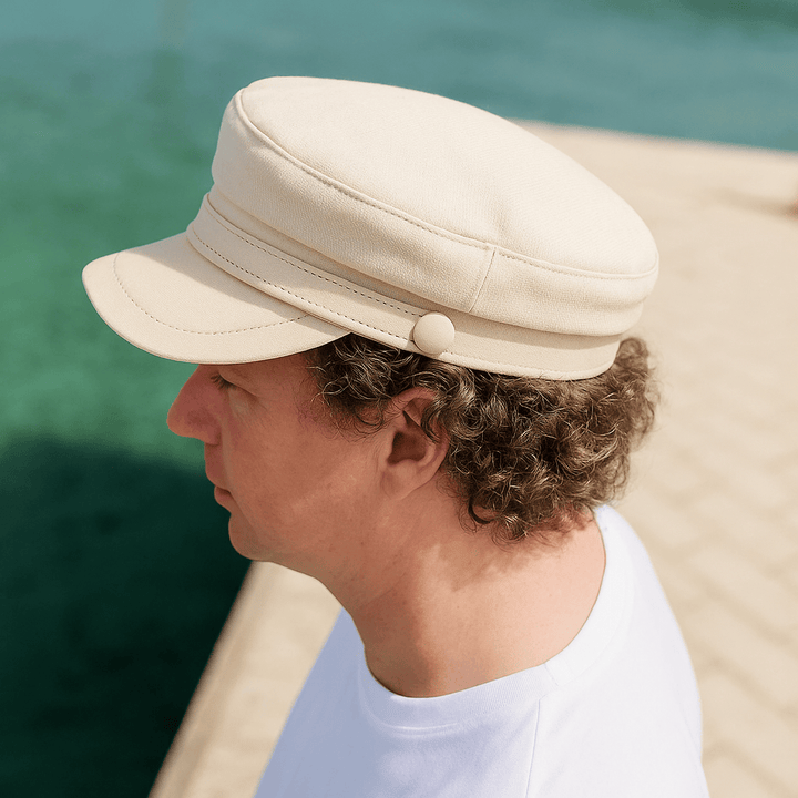 Classic Men's Fisherman Cap in Felt with Leather Brim