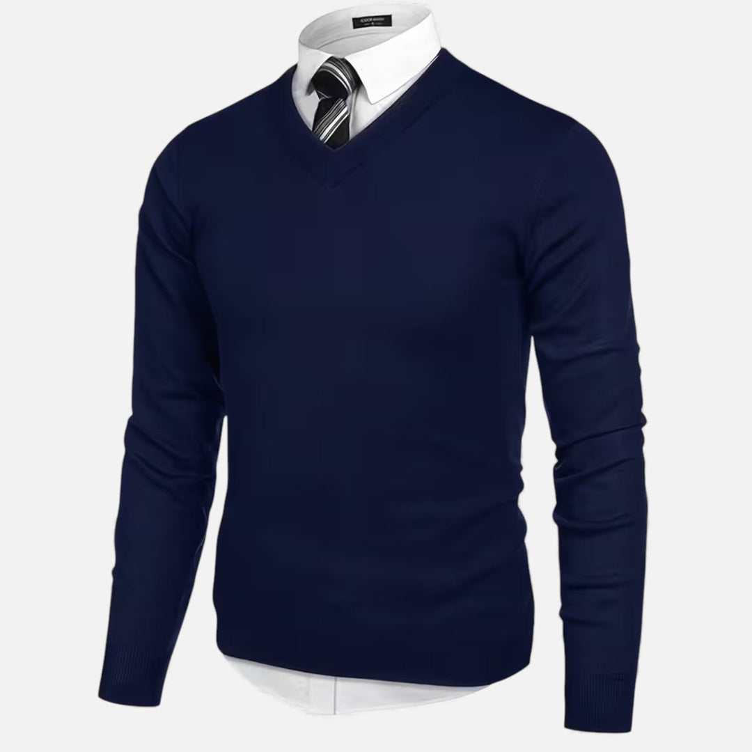 Elegant Men's V-Neck Knit Sweater