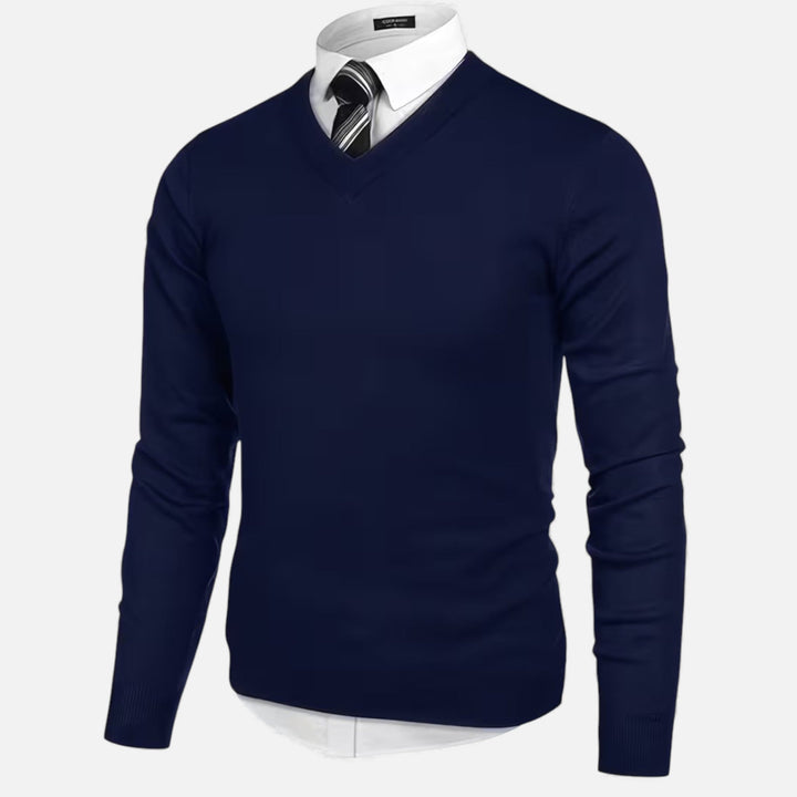 Elegant Men's V-Neck Knit Sweater
